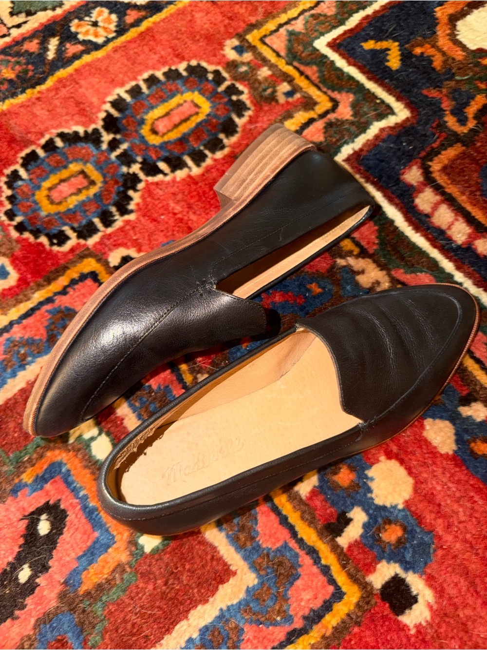 Madewell Black Leather Slip-On Loafers